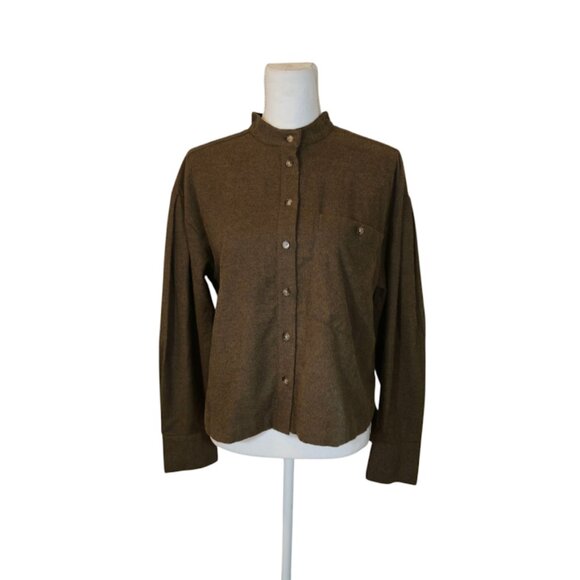 Banana Republic NWT Button Up Top Women Size Small Green Preppy - Picture 1 of 9
